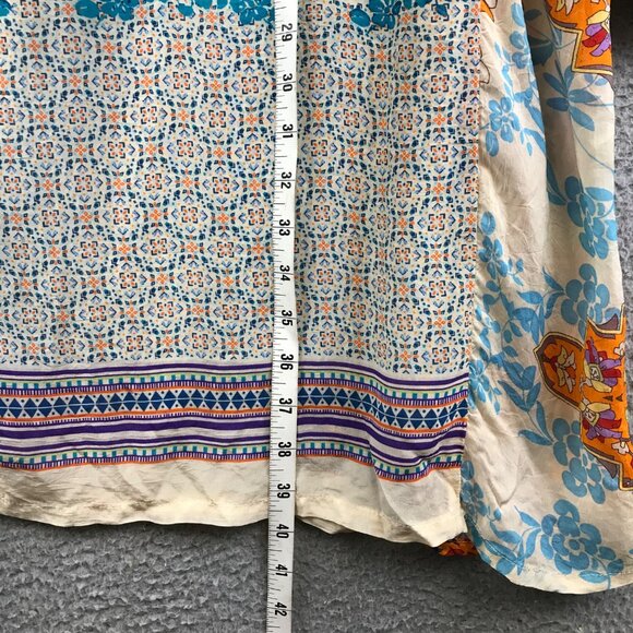 Johnny Was Floral Artsy Tunic Cupra Rayon Long Slv Boho Tropical Breezy Size MOp - Picture 9 of 13